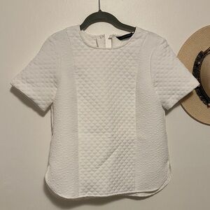 Zara White Textured Women's Blouse
